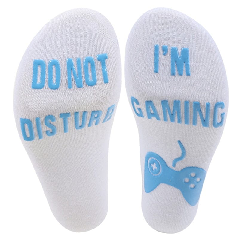 MySocks Chaussettes Blanc & Bleu / Unique Chaussette Gamer