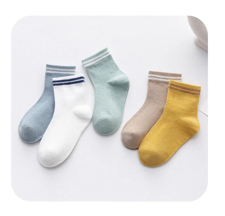 MySocks Chaussettes Lot 3 - Bleu Pâle-Turquoise-Curcuma / 5 Paires / 1 À 3 Ans Chaussette Garçon