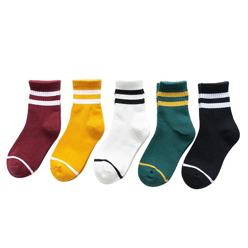 MySocks Chaussettes Lot 1 - Bordeux-Jaune-Vert / 5 Paires / 1 À 3 Ans Chaussette Garçon