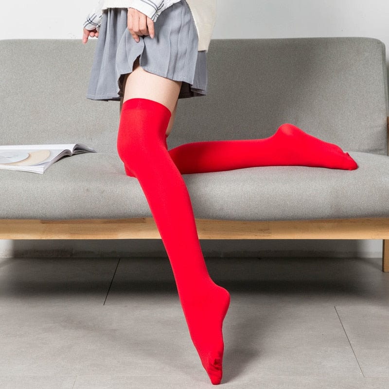 MySocks Chaussettes Rouge / Unique Chaussette Haute Rouge