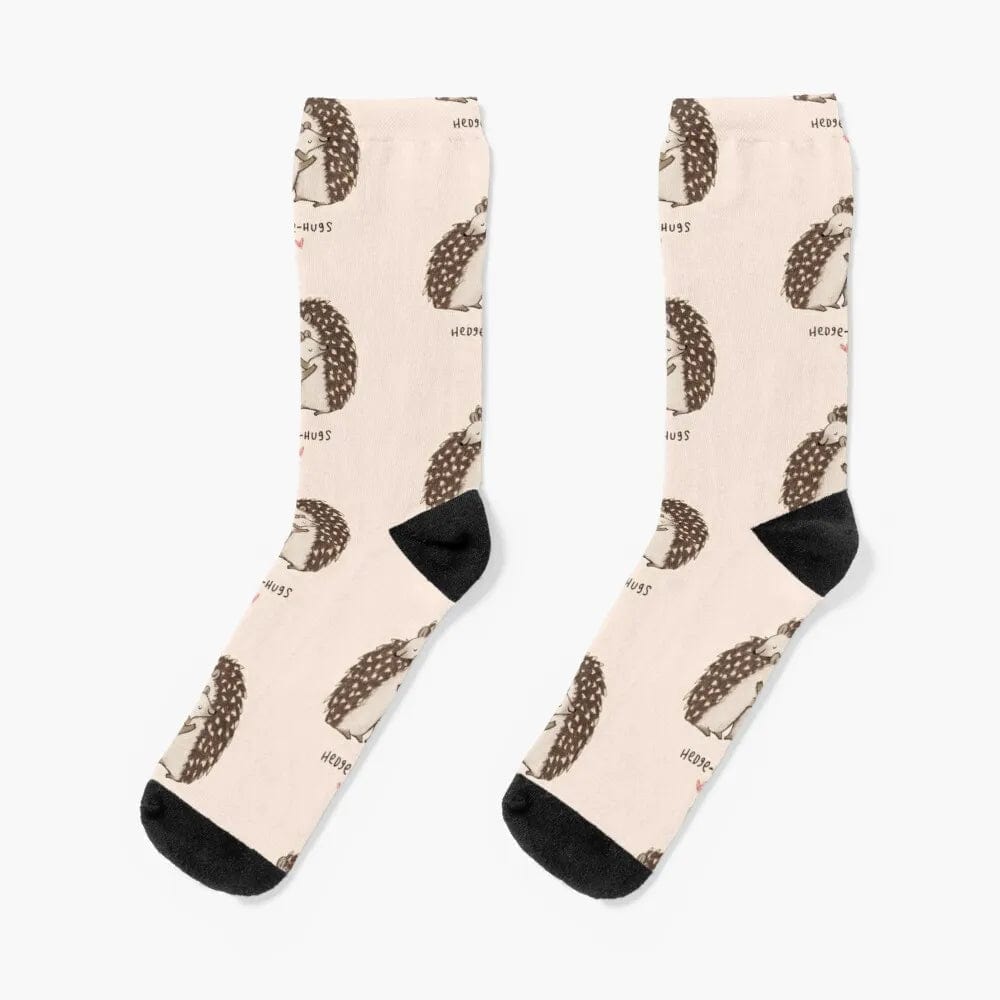 MySocks Chaussettes Blanc Légèrement Rosé / Adulte Chaussette Hérisson