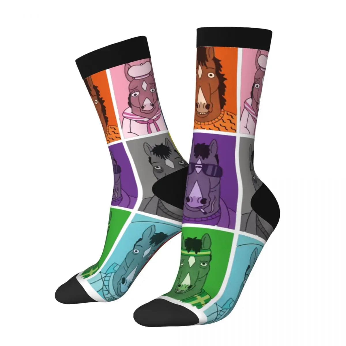 MySocks Chaussettes Voilet-Orange-Vert-Bleu-Gris / Unique Chaussette Insolite