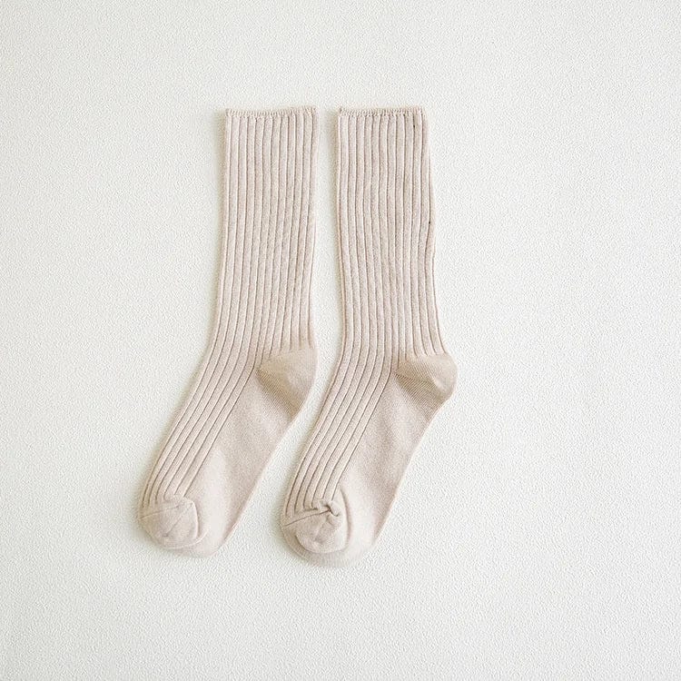 MySocks Chaussettes Blanc-Crème / Unique Chaussette Lin Femme