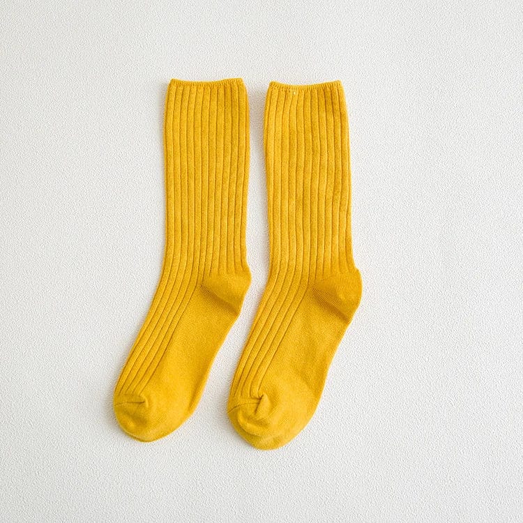 MySocks Chaussettes Jaune / Unique Chaussette Lin Femme