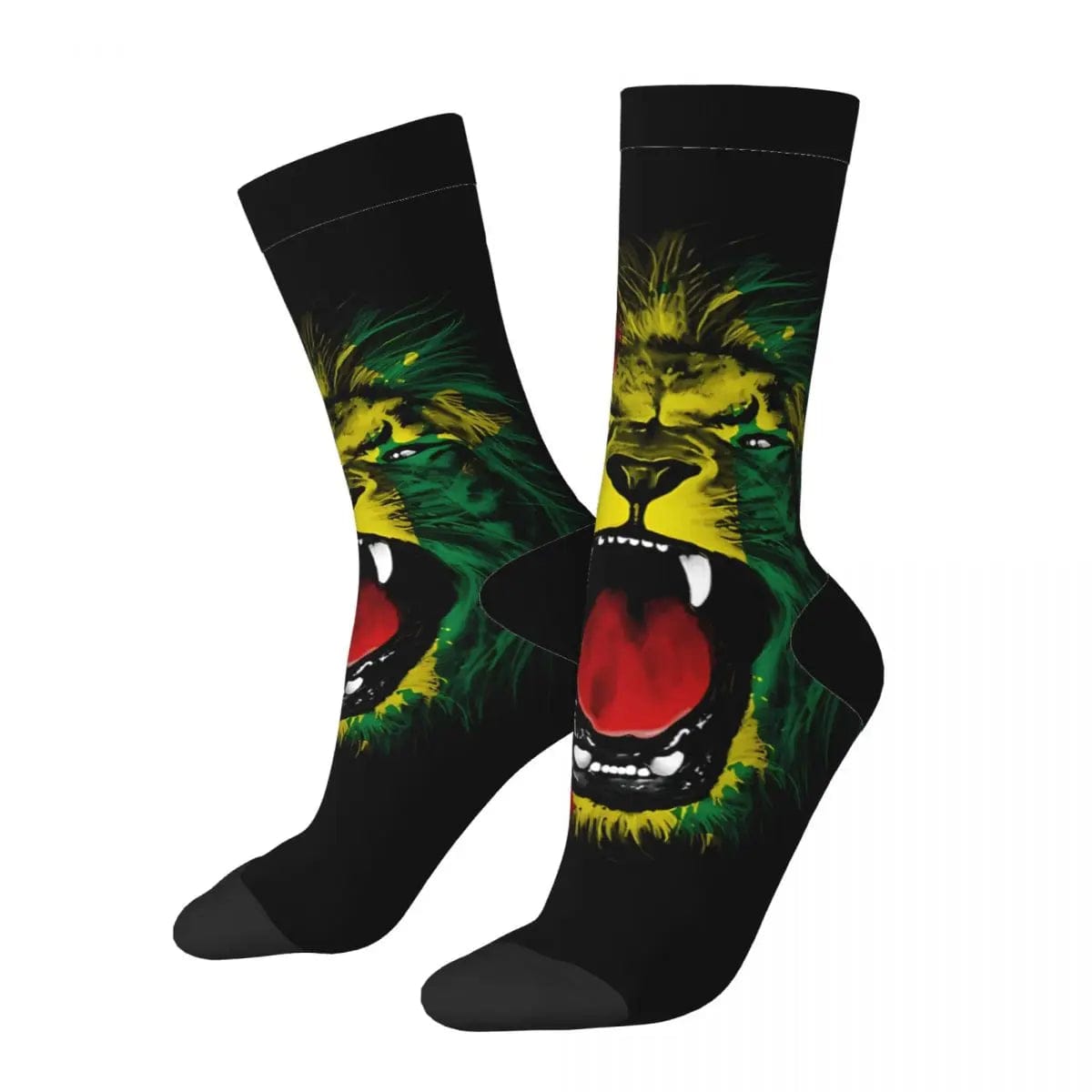 MySocks Chaussettes Cheville-Talons(Noir)Pointe(Gris) / Unique Chaussette Lion