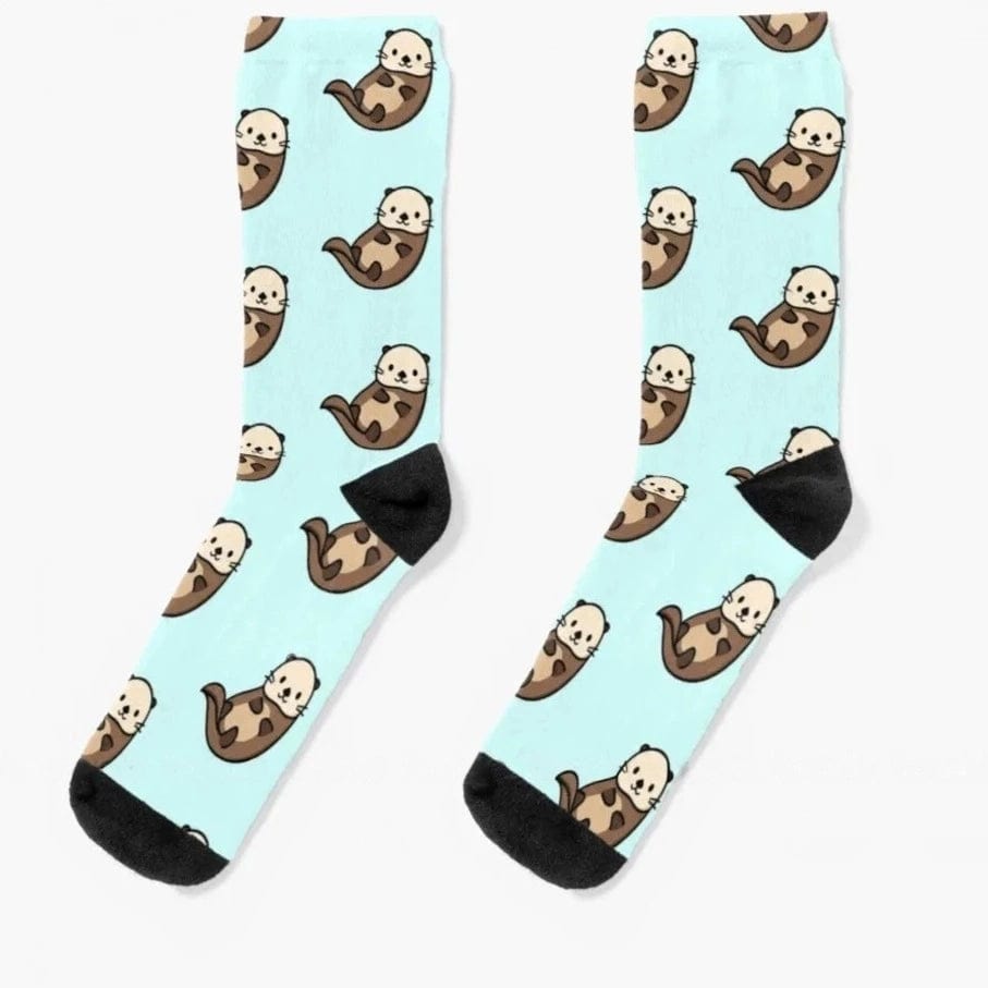 MySocks Chaussettes Bleu / Unique Chaussette Loutre