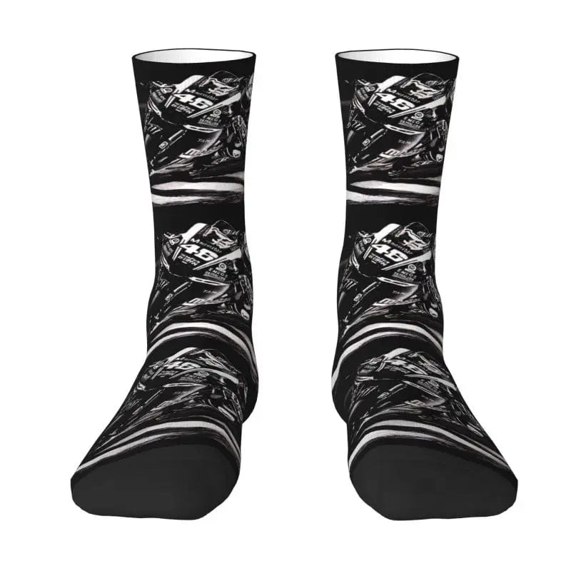 MySocks Chaussettes Gris / Unique Chaussette Moto