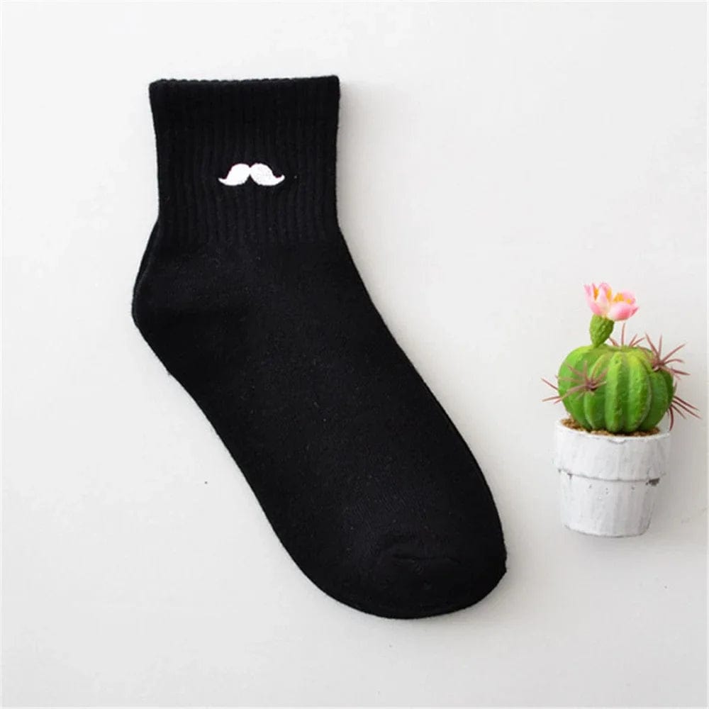 MySocks Chaussettes Noir / 34-42 Chaussette Moustache