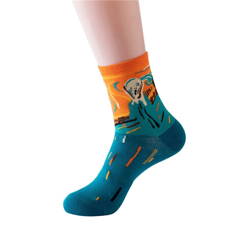 MySocks Chaussettes Le Cri / Unique Chaussette Peintre