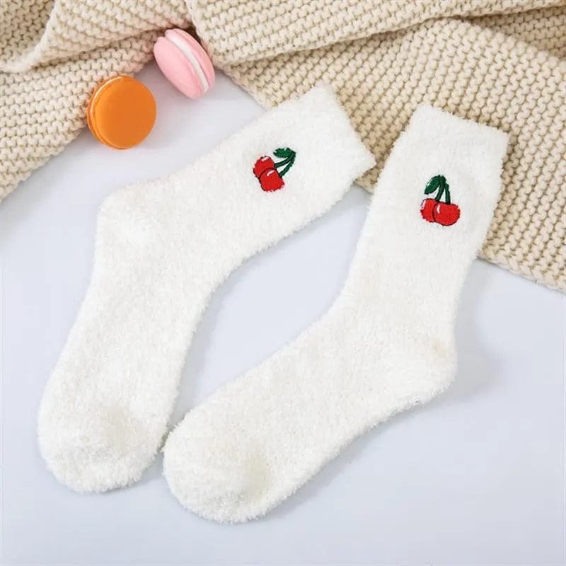 MySocks Chaussettes Blanc / Unique Chaussette Pilou