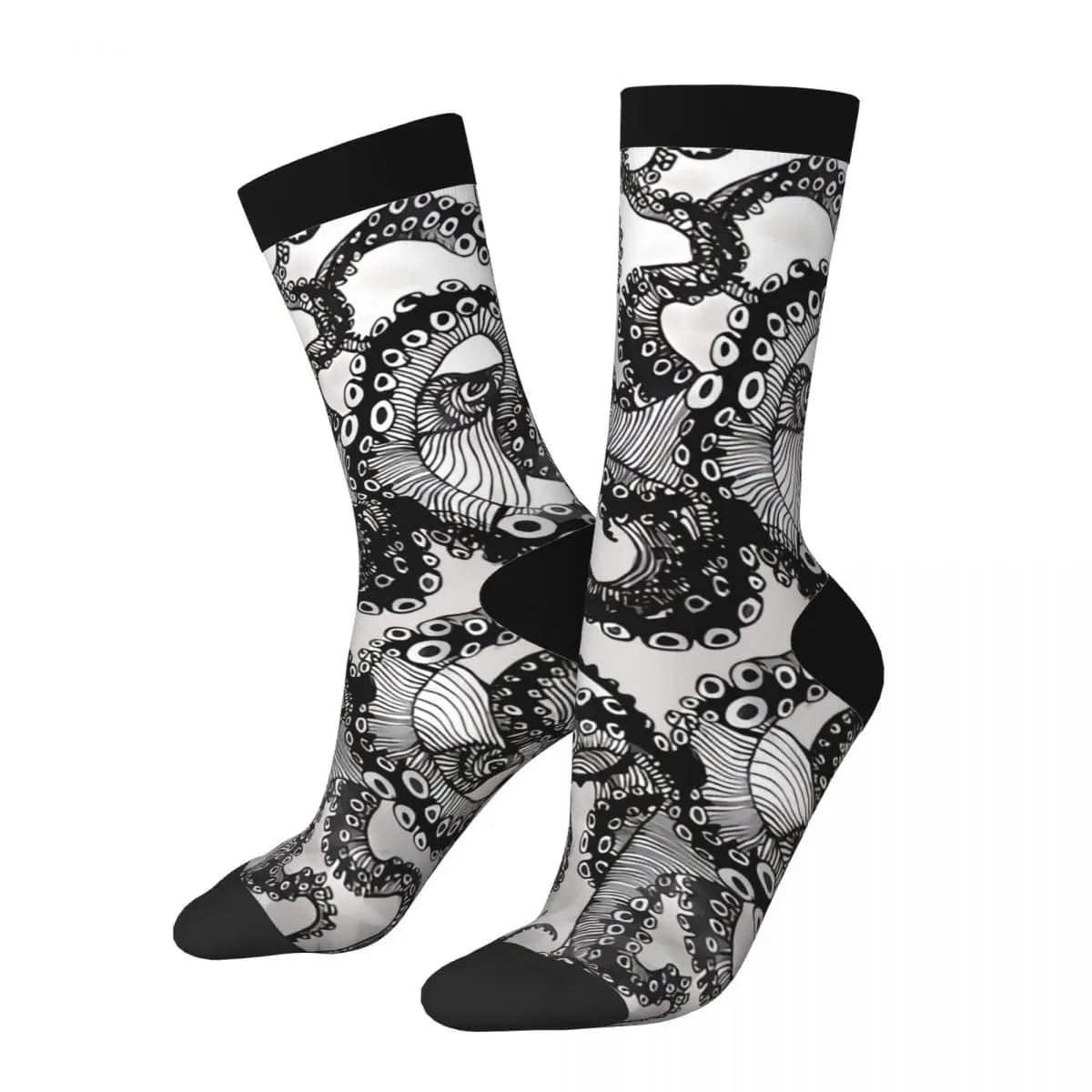 MySocks Chaussettes Noir & Blanc / Unique Chaussette Poulpe