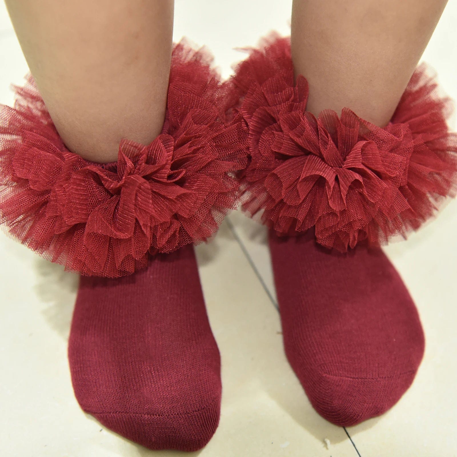 MySocks Chaussettes Rouge Vin / 6-8 ans Chaussette Princesse