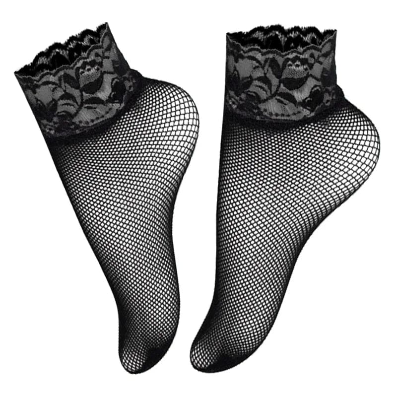 MySocks Chaussettes Noir / Petit Filet / Unique Chaussette Résille