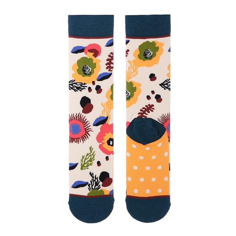 MySocks Chaussettes Fleurs / 37-39 Chaussette Rigolote Femme