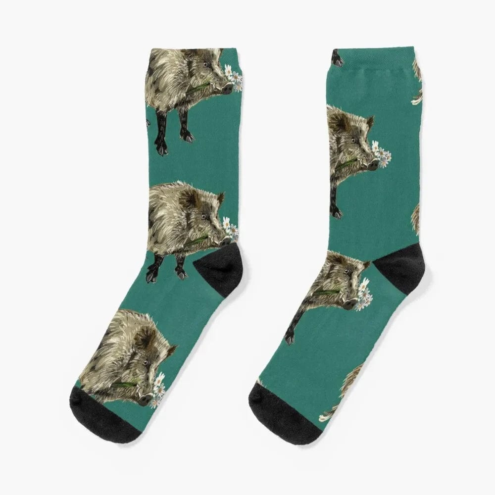 MySocks Chaussettes Vert / Unique Chaussette Sanglier