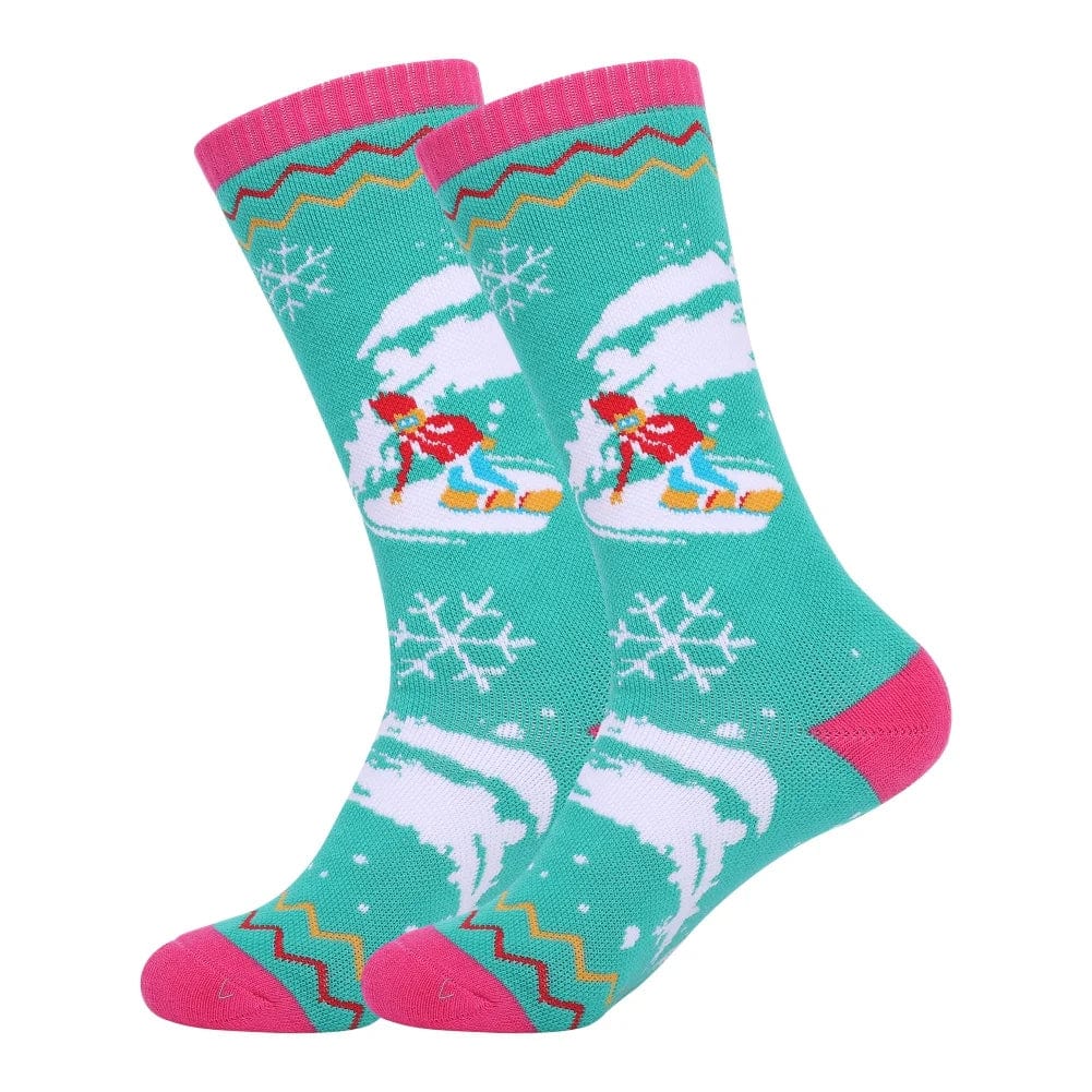 MySocks Chaussettes Vert / 26-29 Chaussette Ski Enfant