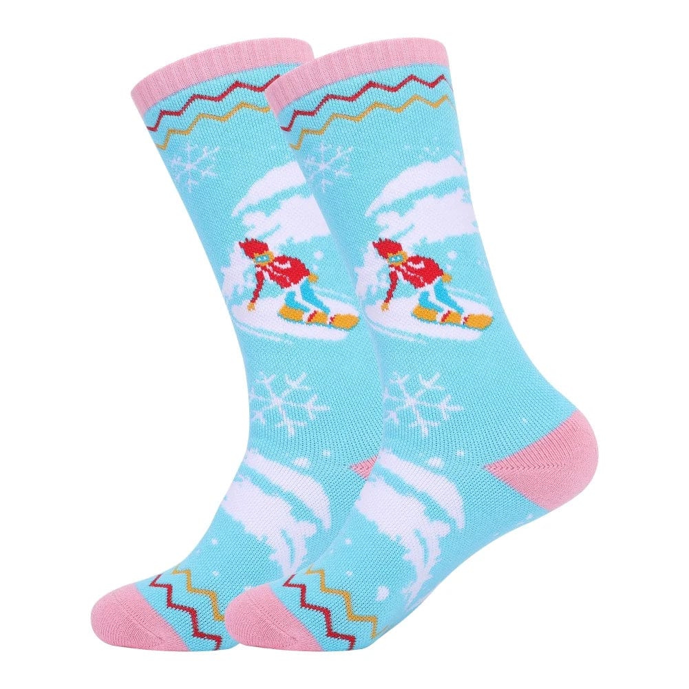 MySocks Chaussettes Bleu Ciel / 26-29 Chaussette Ski Enfant