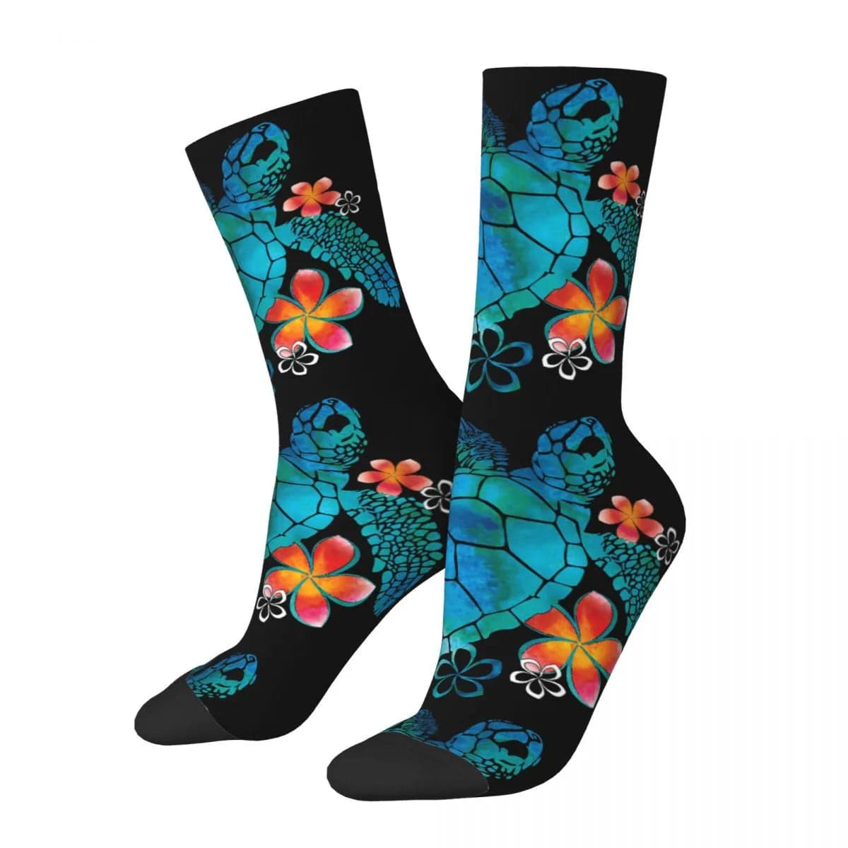 MySocks Chaussettes Noir & Bleu / Unique Chaussette Tortue