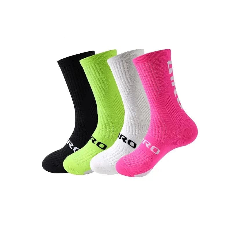 MySocks Chaussettes Noir-Vert-Blanc-Rose / 38-46 Chaussette Triathlon