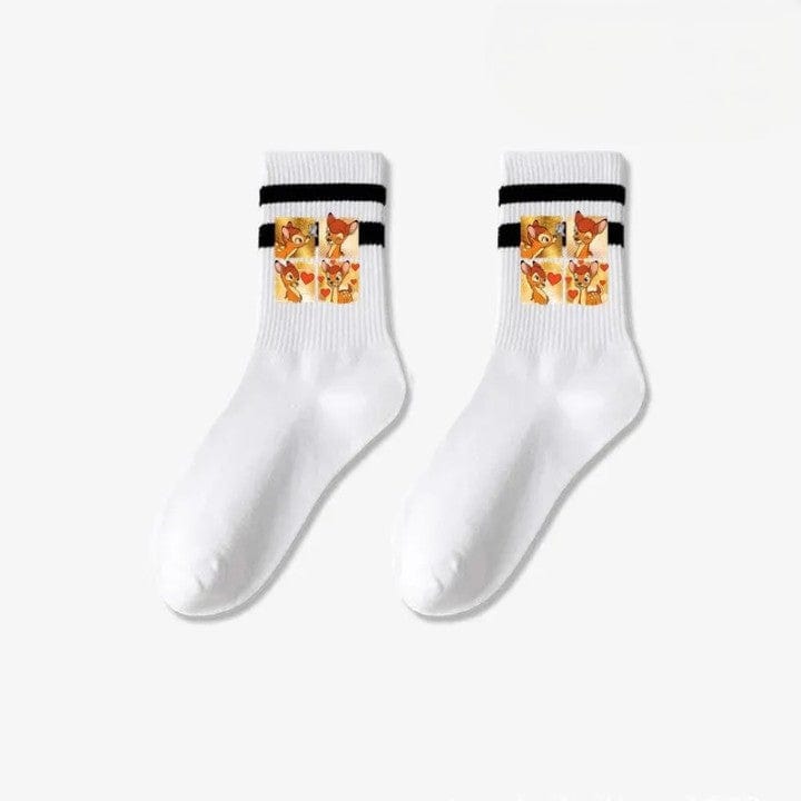 MySocks Chaussettes Blanc / Unique Chaussettes Bambi