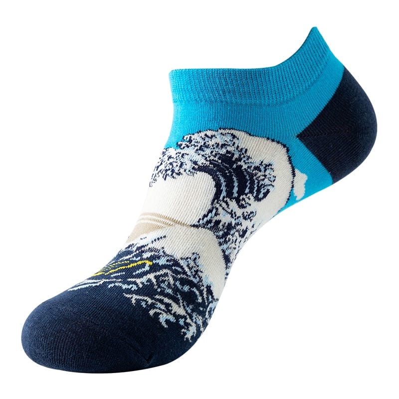 MySocks Chaussettes La Grande Vague / 36-40 Chaussettes Basses Femme Fantaisie