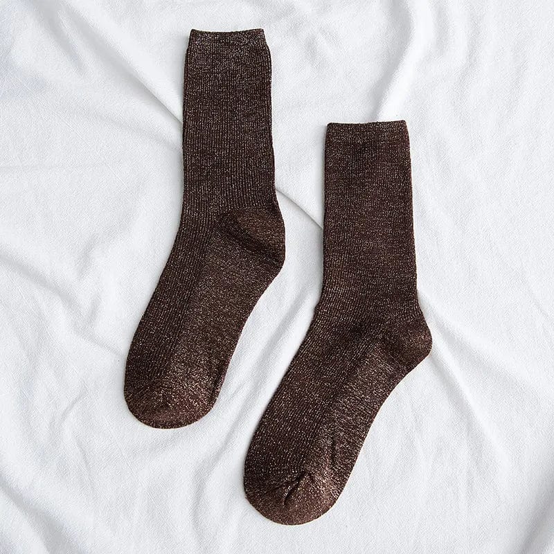 MySocks Chaussettes Marron / 35-41 Chaussettes Brillantes Unisexe