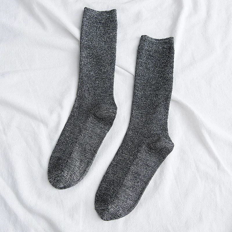 MySocks Chaussettes Gris / 35-41 Chaussettes Brillantes Unisexe