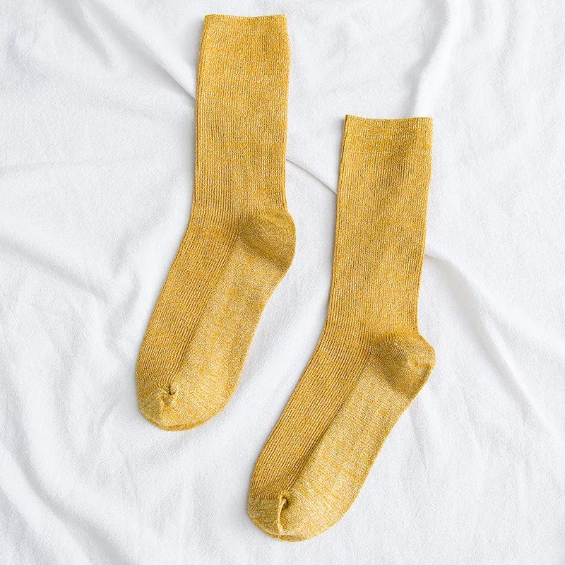 MySocks Chaussettes Jaune / 35-41 Chaussettes Brillantes Unisexe