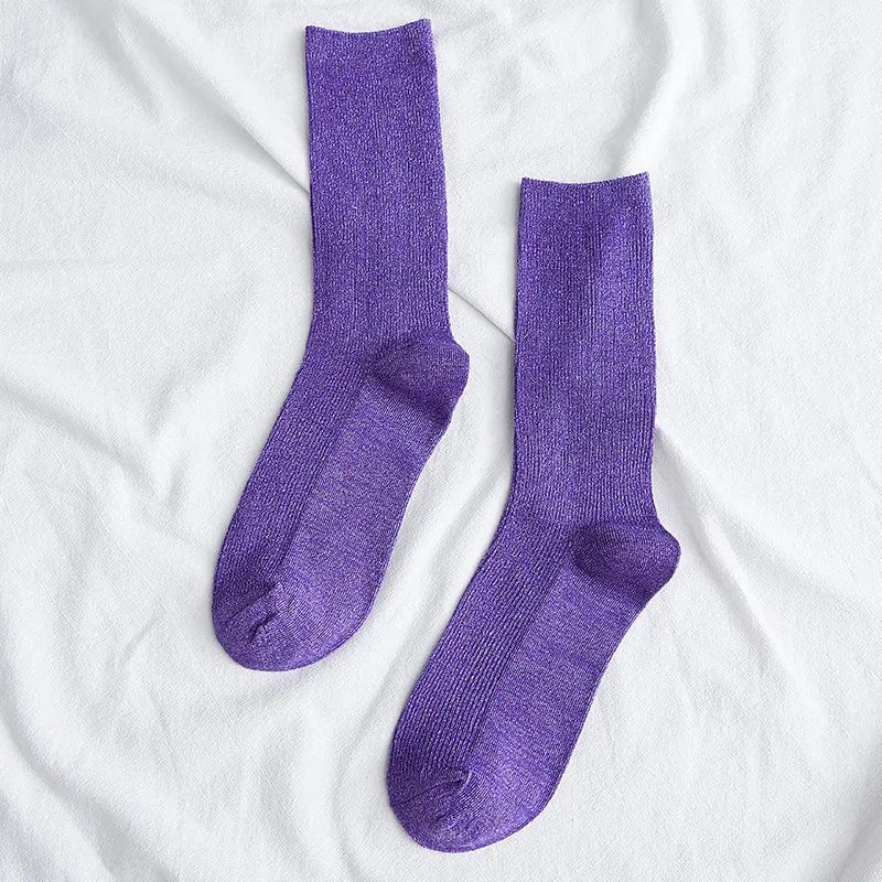 MySocks Chaussettes Violet / 35-41 Chaussettes Brillantes Unisexe