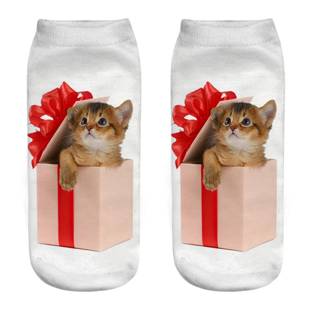 MySocks Chaussettes Cadeau / 34-40 Chaussettes Chaton