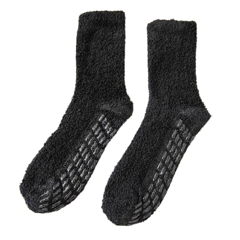 MySocks Chaussettes Noir / 39-45 Chaussettes Chaudes Antidérapantes Homme