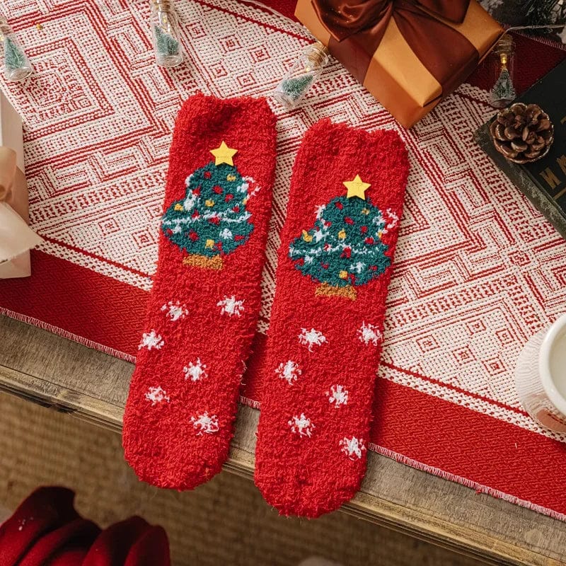 MySocks Chaussettes Sapin / 35-42 Chaussettes Chaudes Fantaisie Noël