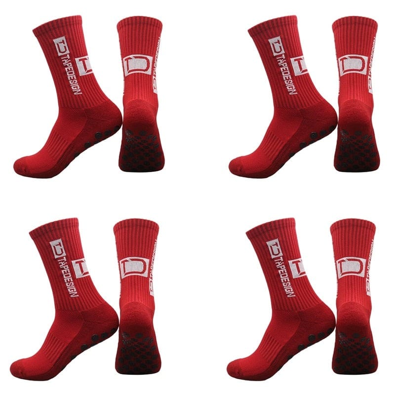 MySocks Chaussettes Rouge / 4 Paires / 38-44 Chaussettes Chauffantes Foot