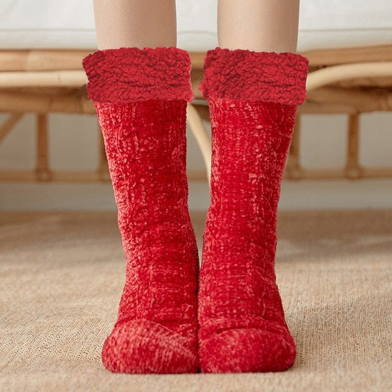 MySocks Chaussettes Rouge / Unique Chaussettes Chauffantes Maison