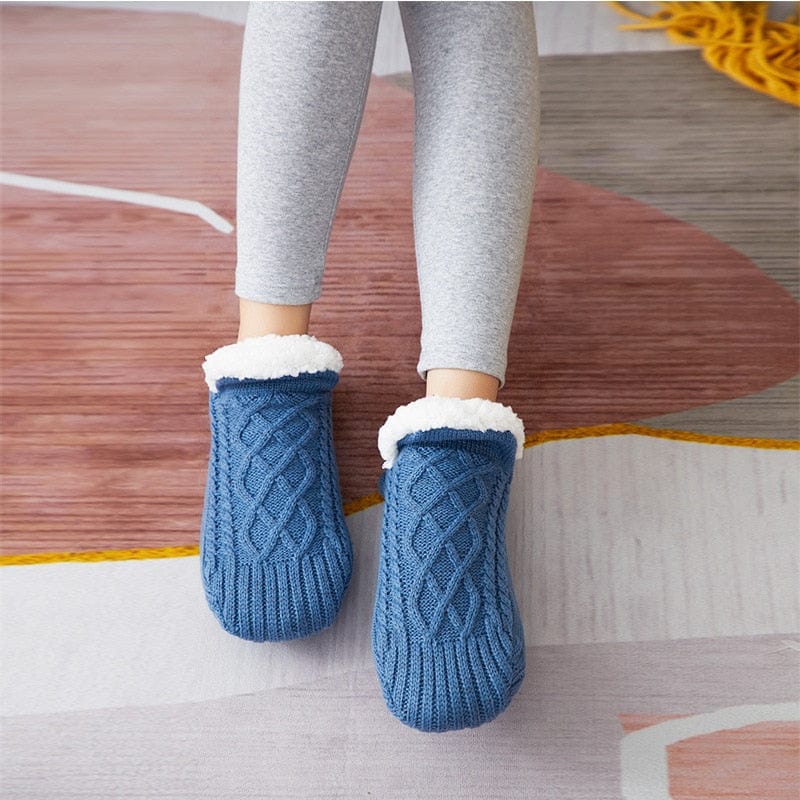 MySocks Chaussettes Bleu / 35-39 Chaussettes Cocooning Antidérapantes