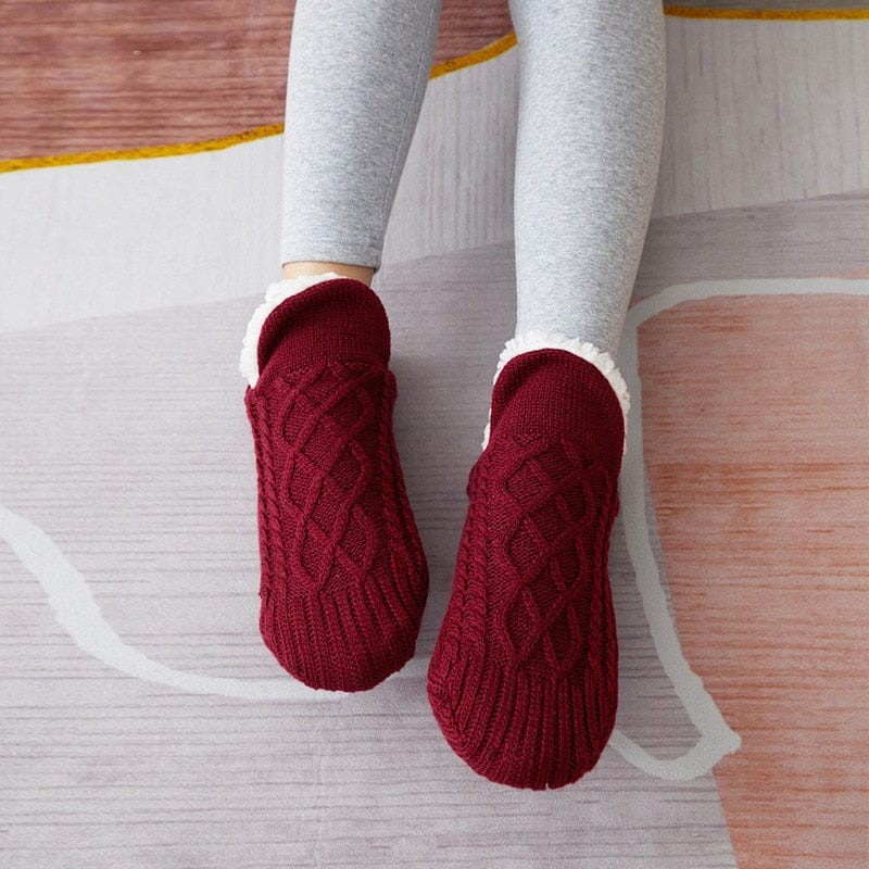 MySocks Chaussettes Bordeaux / 35-39 Chaussettes Cocooning Antidérapantes