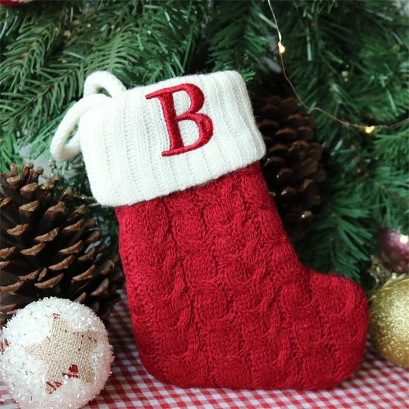 MySocks Chaussettes Rouge / B / Unique Chaussettes De Noël Personnalisée