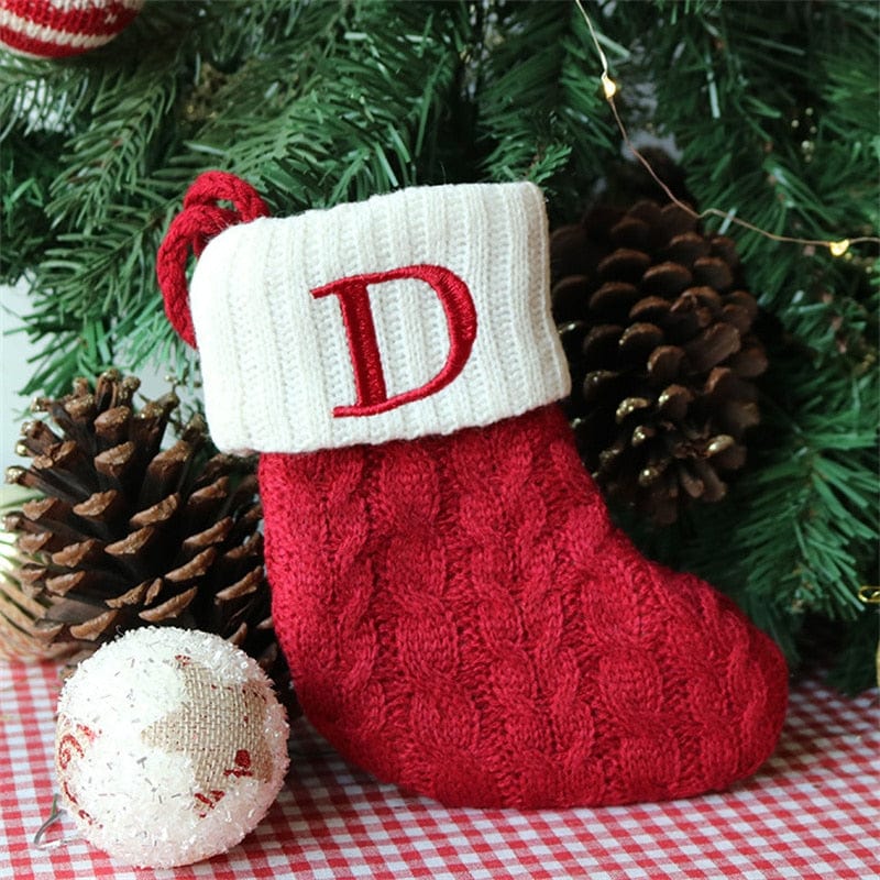 MySocks Chaussettes Rouge / D / Unique Chaussettes De Noël Personnalisée