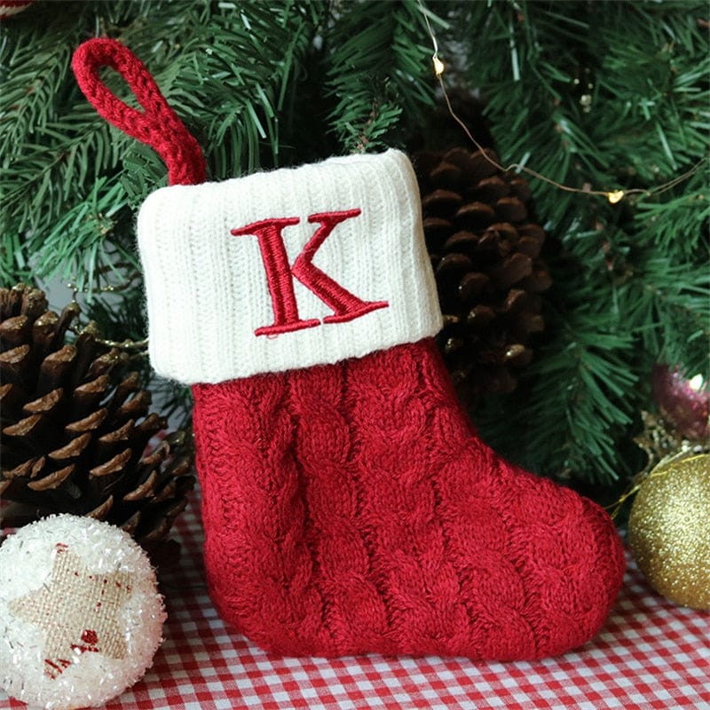 MySocks Chaussettes Rouge / K / Unique Chaussettes De Noël Personnalisée