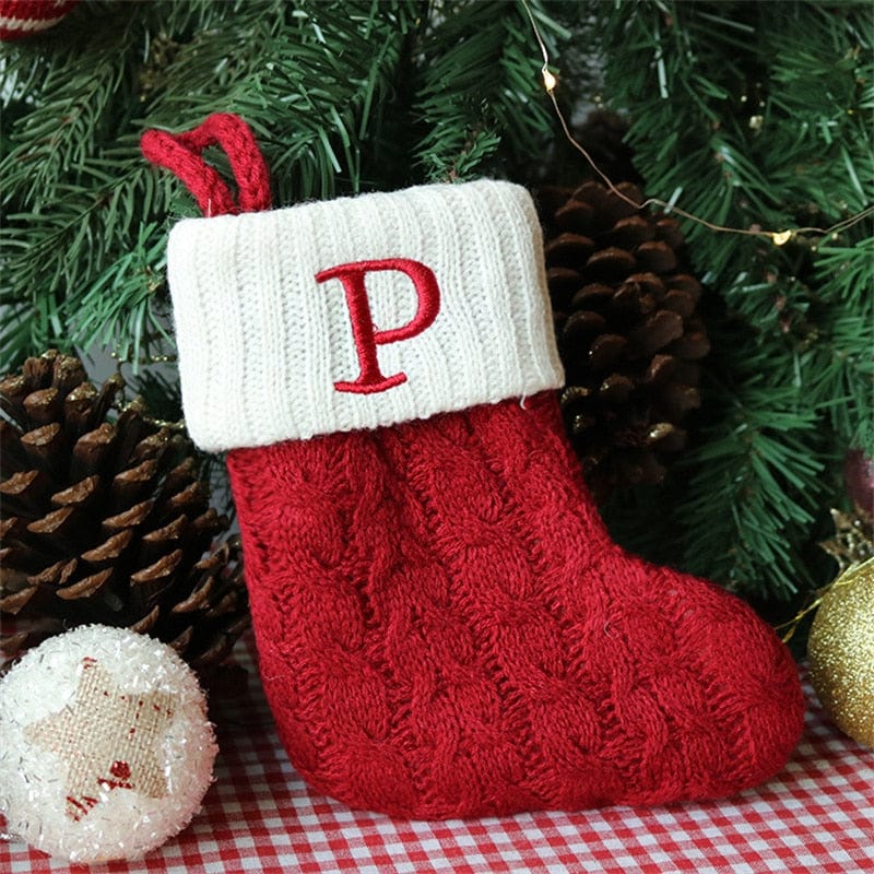 MySocks Chaussettes Rouge / P / Unique Chaussettes De Noël Personnalisée