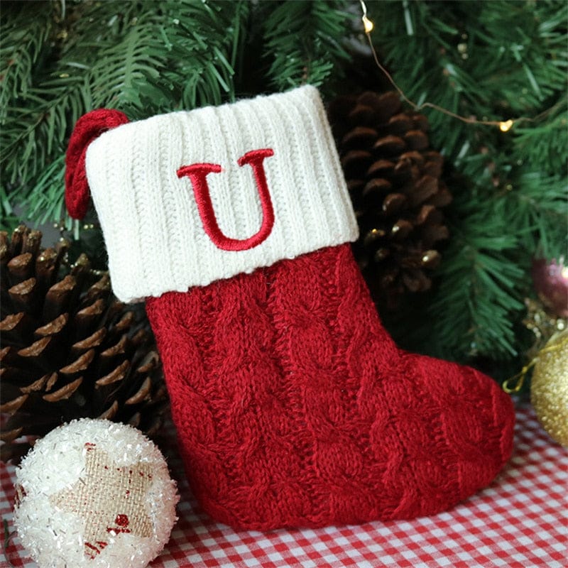 MySocks Chaussettes Rouge / U / Unique Chaussettes De Noël Personnalisée