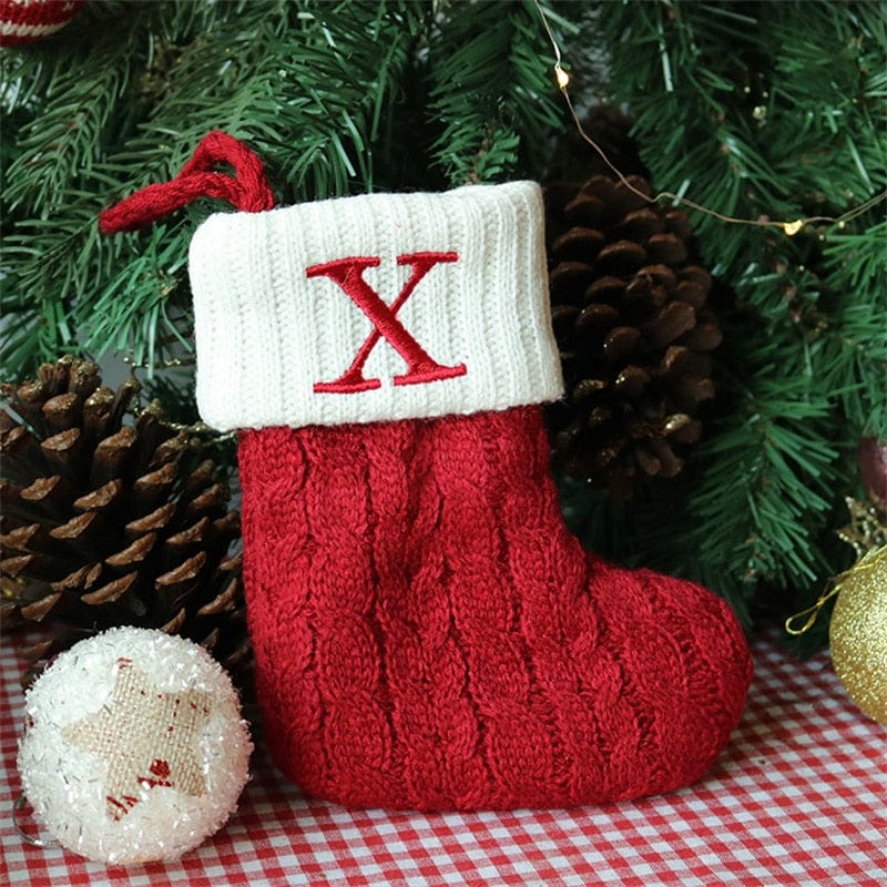 MySocks Chaussettes Rouge / X / Unique Chaussettes De Noël Personnalisée