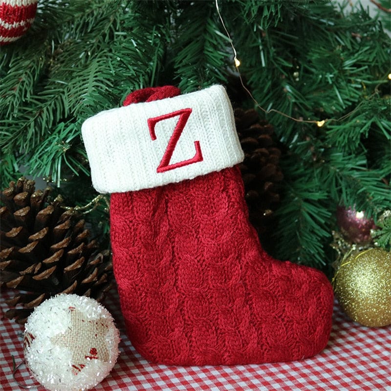 MySocks Chaussettes Rouge / Z / Unique Chaussettes De Noël Personnalisée