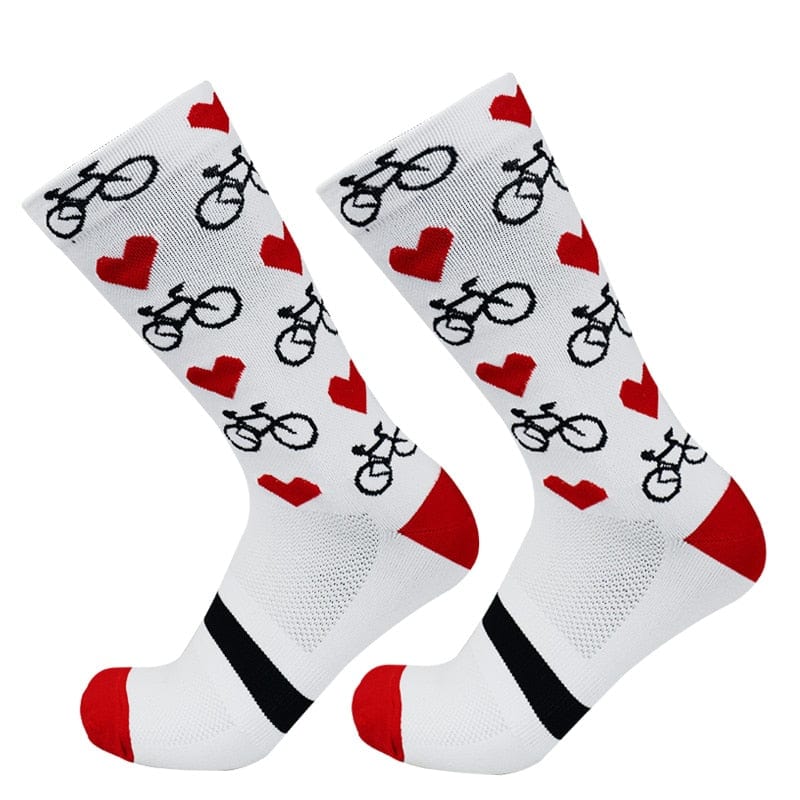 MySocks Chaussettes Blanc / 39-45 Chaussettes De Vélo Fantaisie