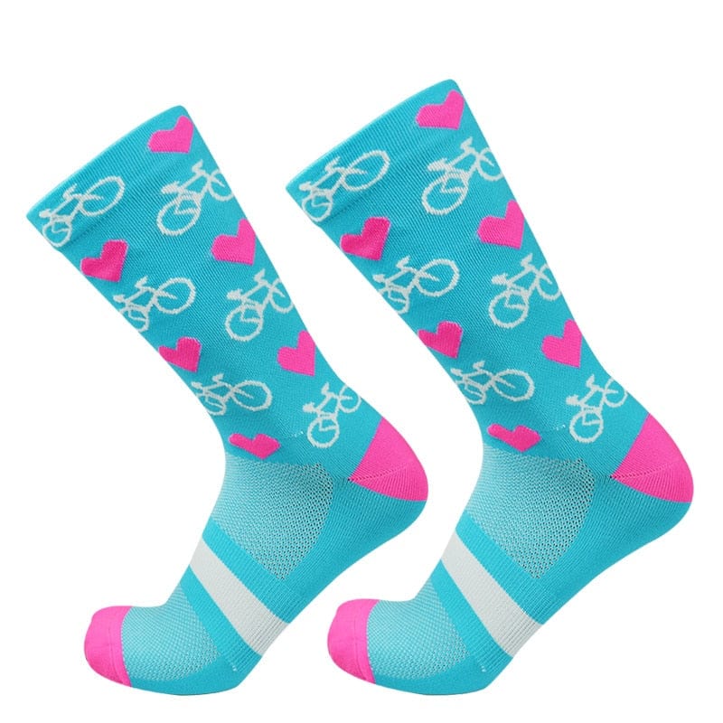 MySocks Chaussettes Bleu / 39-45 Chaussettes De Vélo Fantaisie