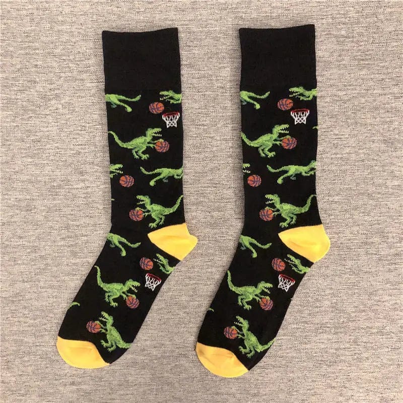 MySocks Chaussettes Noir / 35-43 Chaussettes Dinosaures