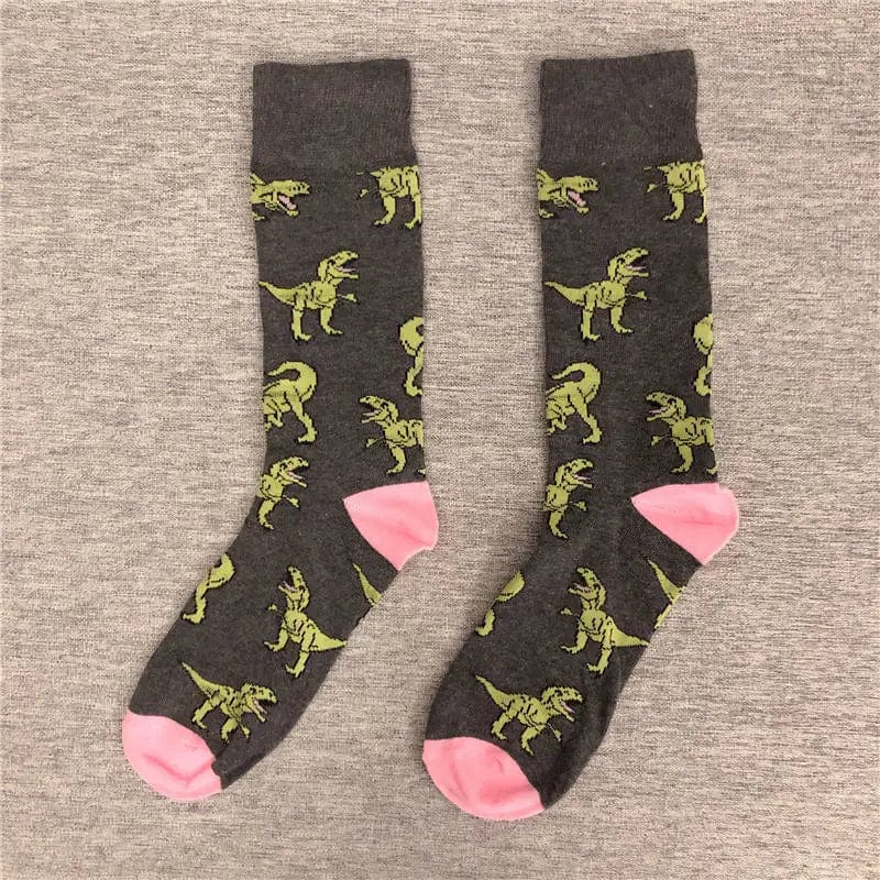 MySocks Chaussettes Gris / 35-43 Chaussettes Dinosaures