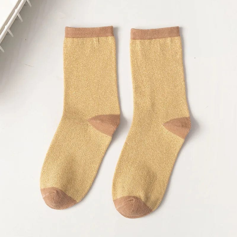 MySocks Chaussettes Beige / Unique Chaussettes Dorées