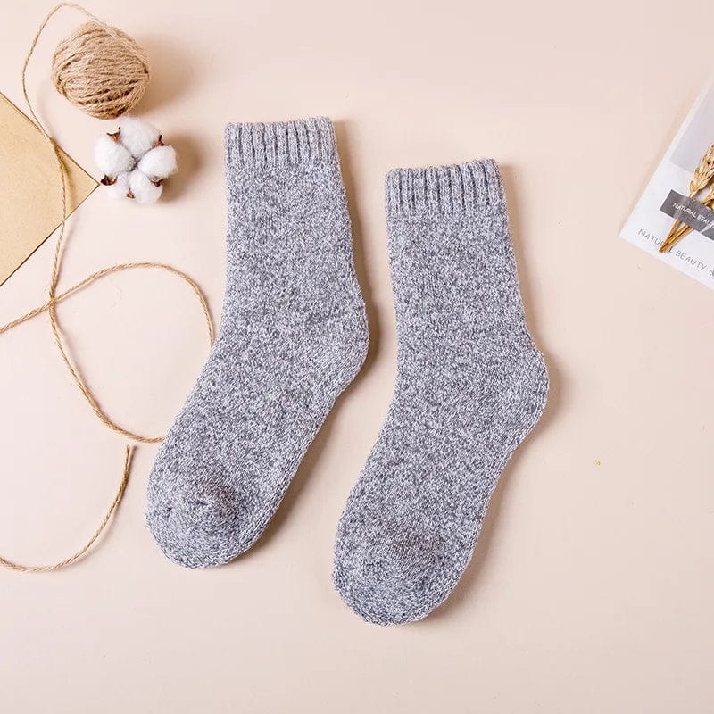 MySocks Chaussettes Gris / 3 Paires / 39-46 Chaussettes En Laine De Mouton