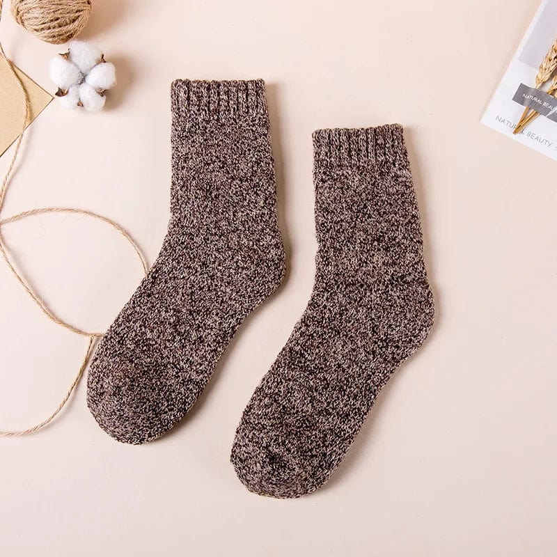 MySocks Chaussettes Marron / 3 Paires / 39-46 Chaussettes En Laine De Mouton